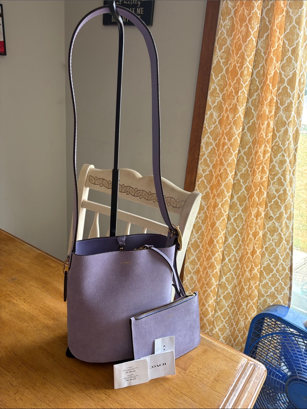 NWT Coach Lavender Bleecker Suede with Matching Pouch